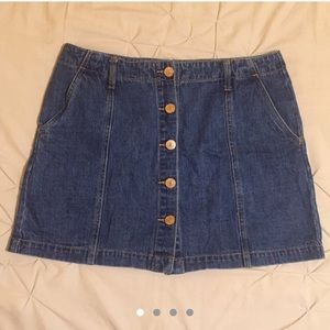 Forever 21 button down blue denim skirt